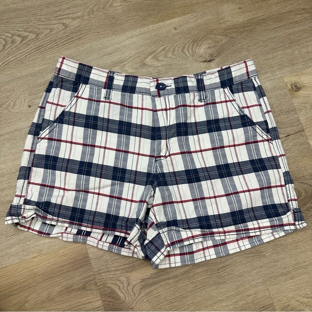 Faded Glory Navy and Red Plaid Shorts